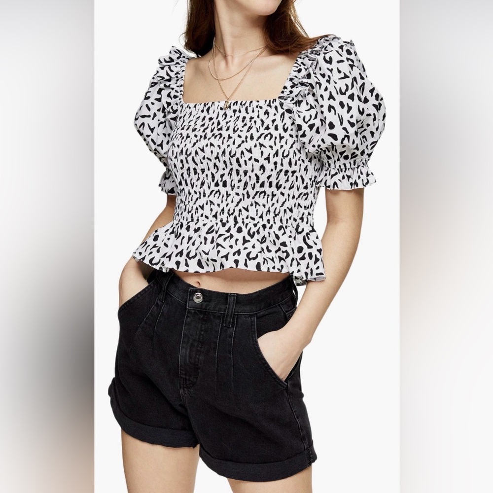 Top Shop Animal Print Crop Top